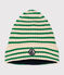 Bonnet en tricot doublé en polaire rayures enfant vert AVALANCHE/ JARDIN