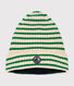 Bonnet en tricot doublé en polaire rayures enfant