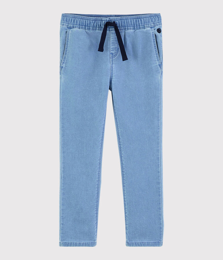 Pantalon en molleton denim enfant gar&ccedil;on bleu DENIM CLAIR