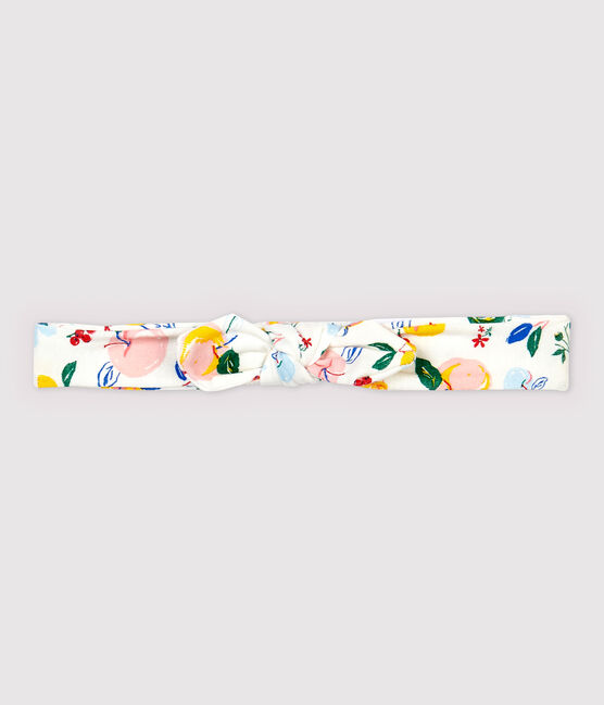 Bandeau en coton enfant fille blanc MARSHMALLOW/blanc MULTICO