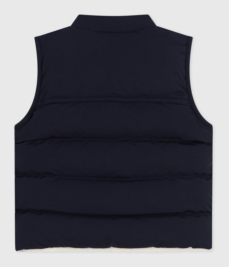 Doudoune b&eacute;b&eacute; sans manche r&eacute;versible bleu SMOKING/ MILK