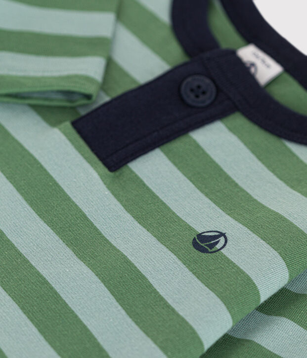 Tee-shirt manches longues en jersey fin b&eacute;b&eacute; vert/vert