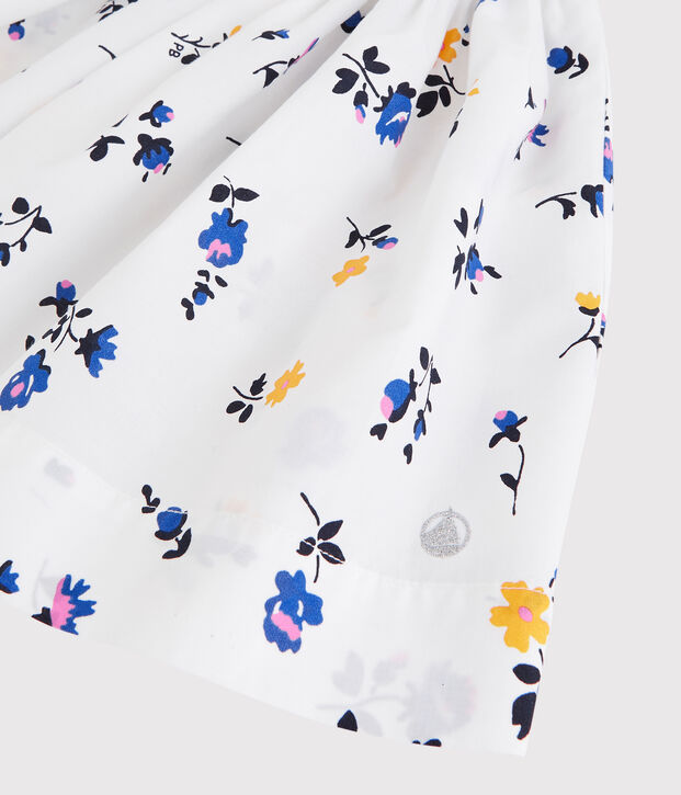 Jupe en popeline enfant fille blanc/multicouleur