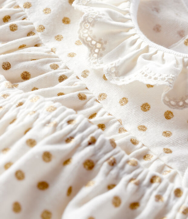 Ensemble deux pi&egrave;ces b&eacute;b&eacute; fille blanc/jaune