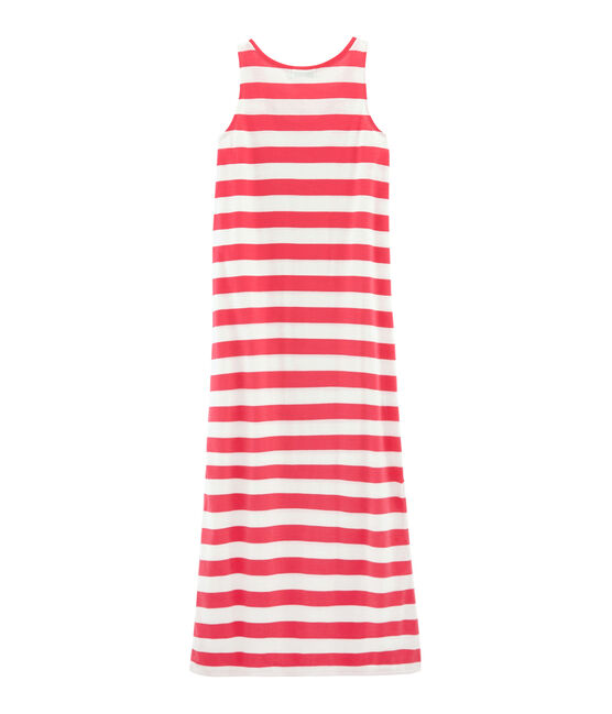 Robe sans manche femme rose GROSEILLER/blanc MARSHMALLOW