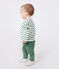 Marinière bébé en coton épais vert MARSHMALLOW/ PALMERAIE