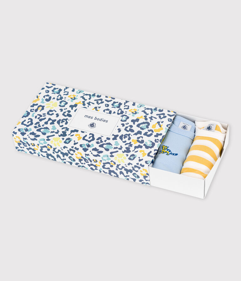 Lot de 5 bodies manches longues panth&egrave;re b&eacute;b&eacute; en coton multicouleur