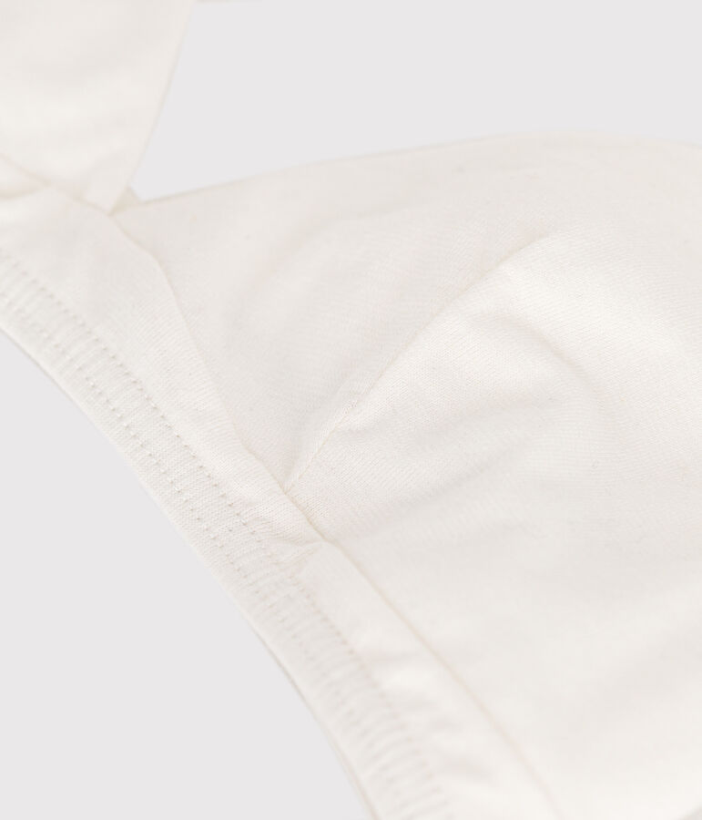 Soutien-gorge en coton et &eacute;lasthanne femme blanc MARSHMALLOW