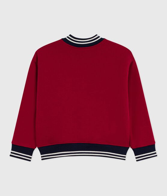 Teddy enfant en coton et sherpa uni AMARANTE