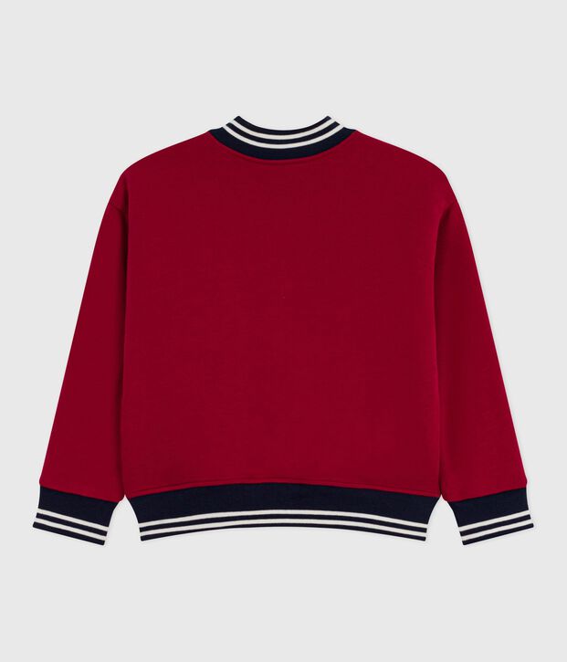 Teddy enfant en coton et sherpa uni rouge
