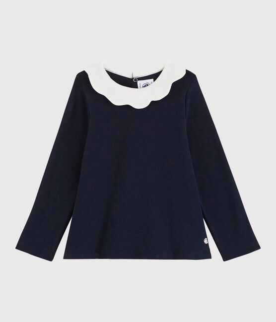 Blouse manches longues bébé fille bleu SMOKING