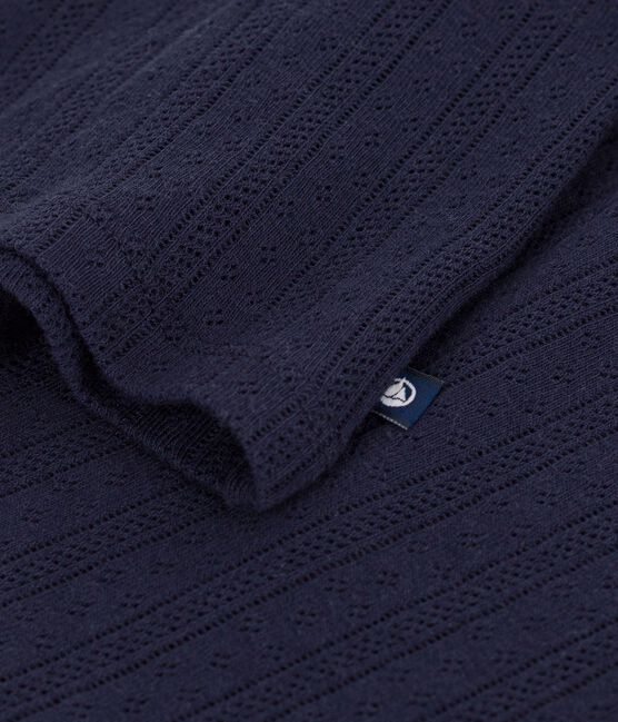 Tee-shirt femme en coton manches courtes uni bleu SMOKING