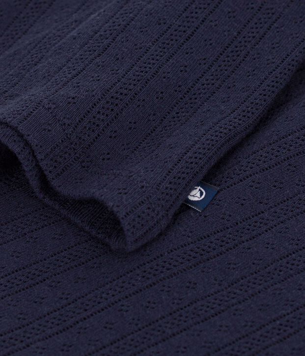 Tee-shirt femme en coton manches courtes uni bleu marine