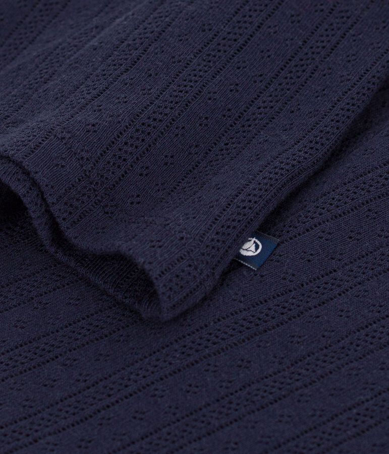 Tee-shirt femme en coton manches courtes uni bleu SMOKING