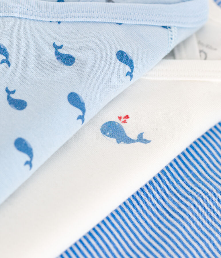 Lot de 3 bodies crois&eacute;s manches courtes en coton imprim&eacute; b&eacute;b&eacute; variante 1