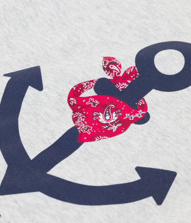 T-shirt manches courtes en coton enfant gar&ccedil;on gris POUSSIERE CHINE