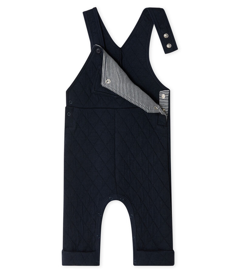 Salopette b&eacute;b&eacute; gar&ccedil;on en tubique matelass&eacute; bleu SMOKING