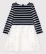 Robe manches longues coton et tulle enfant fille