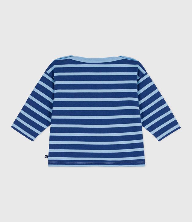 Marini&egrave;re b&eacute;b&eacute; en coton, badge mouette bleu/bleu