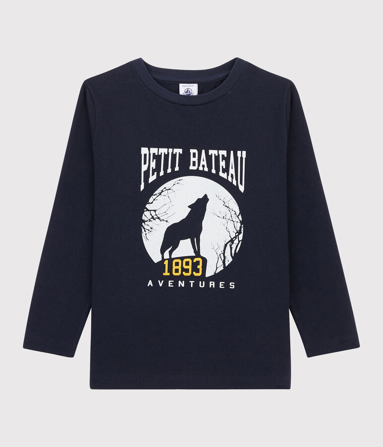 Tee-shirt s&eacute;rigraphi&eacute; enfant gar&ccedil;on bleu SMOKING