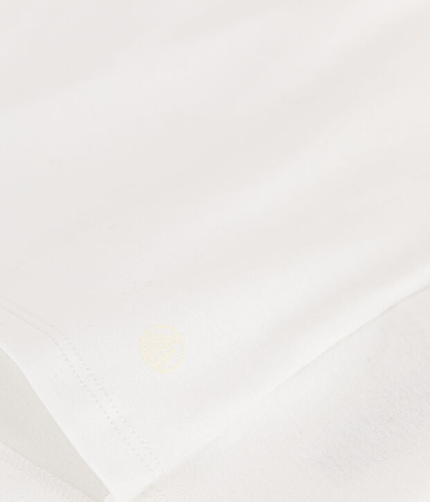 Tee-shirt l'Iconique manches courtes en c&ocirc;te unie femme blanc