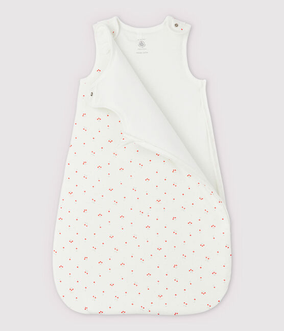 Gigoteuse cerise à collerette bébé en coton biologique blanc MARSHMALLOW/blanc MULTICO