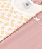 Lot de 2 tee shirts manches courtes fleur en coton petite fille variante 1