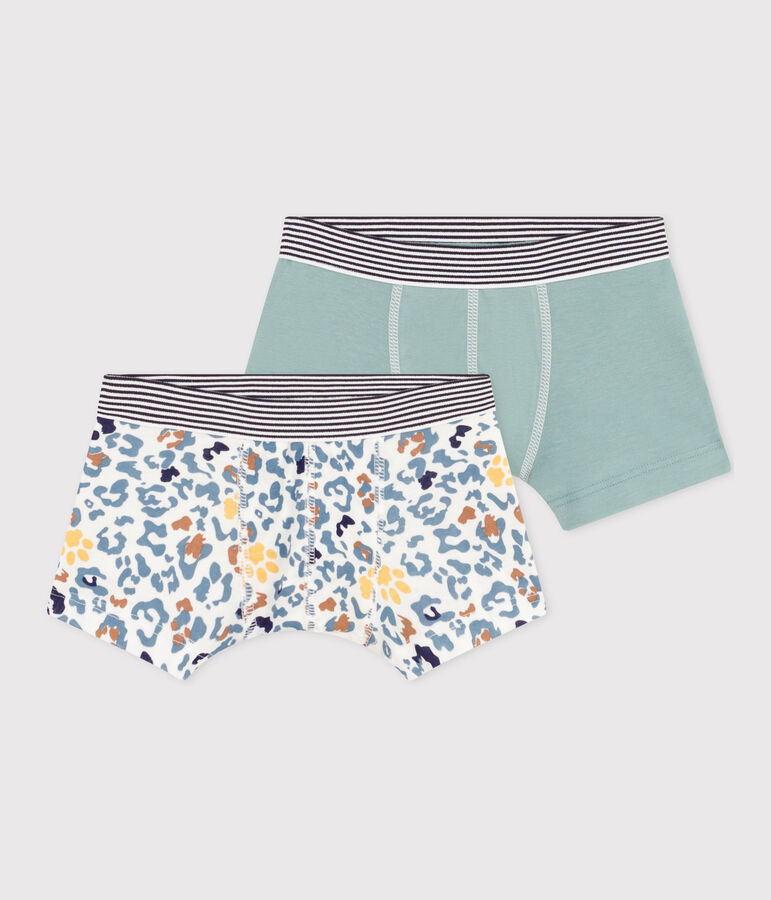 Lot de 2 boxers en coton petit gar&ccedil;on multicouleur