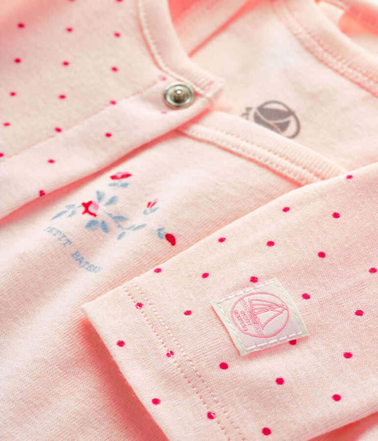 Ensemble b&eacute;b&eacute; 2 pi&egrave;ces en c&ocirc;te rose FLEUR/rose GEISHA