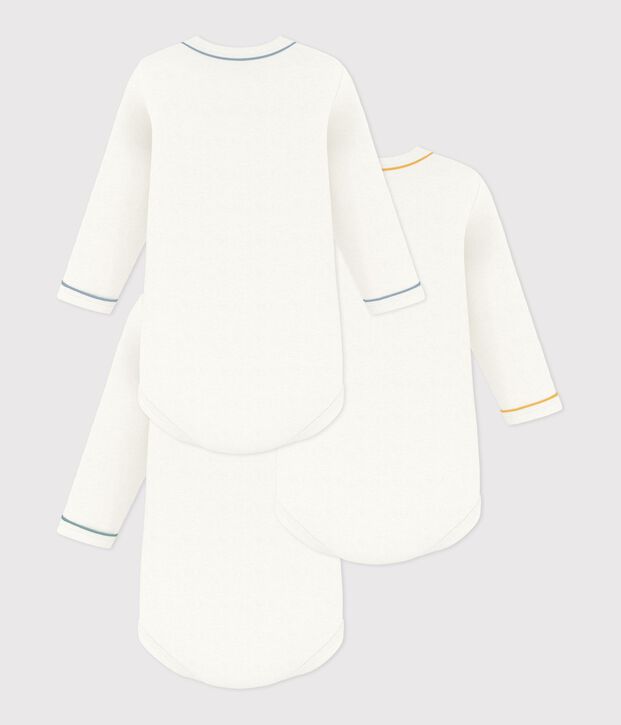 Lot de bodies manches longues en coton uni b&eacute;b&eacute; multicouleur