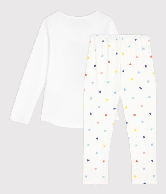 Pyjama enfant en coton à motif chat blanc MARSHMALLOW/blanc MULTICO