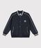 Veste teddy enfant en coton uni bleu marine