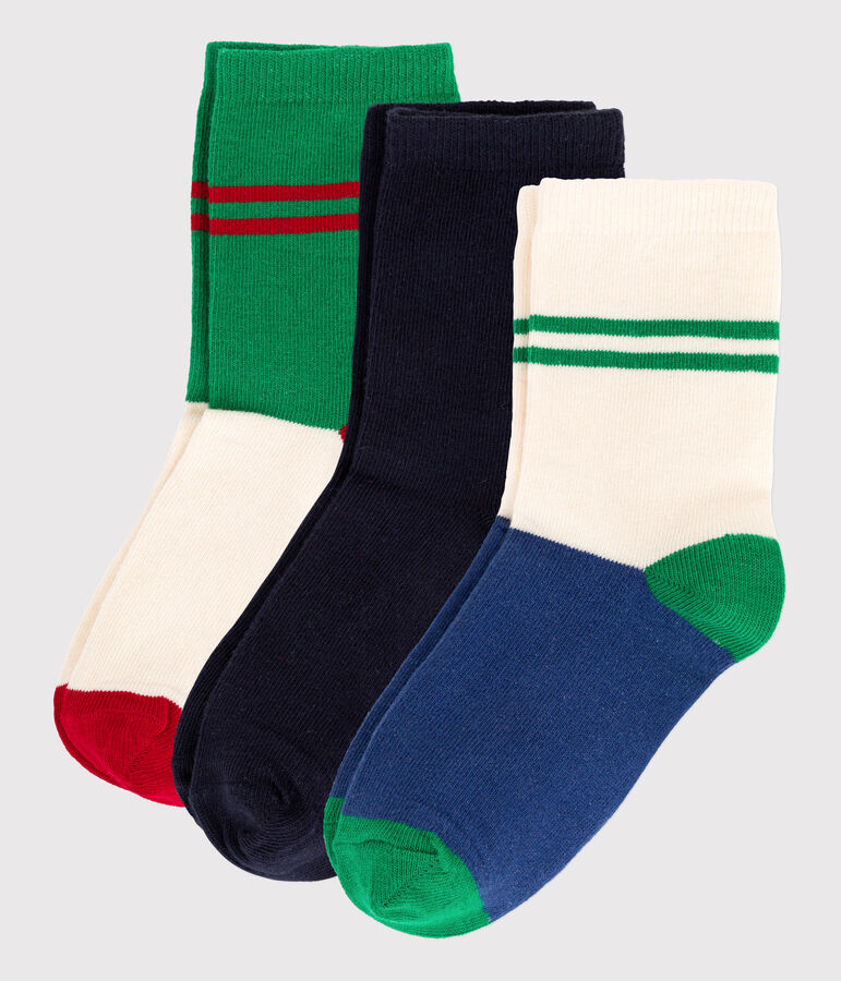 Lot de 3 paires de chaussettes enfant gar&ccedil;on-fille multicouleur