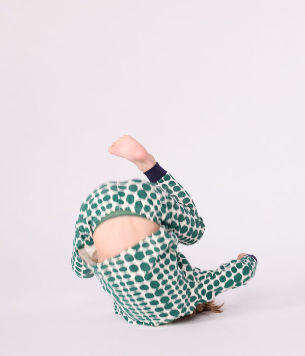 Pyjama d&eacute;guisement enfant en coton imprim&eacute; croco vert/vert