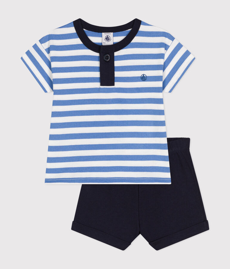 Ensemble tee-shirt et short en jersey b&eacute;b&eacute; GAULOISE/ MARSHMALLOW