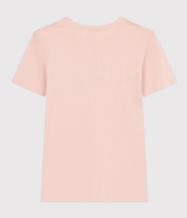 Tee-shirt L'ICONIQUE col rond en coton Femme rose SALINE