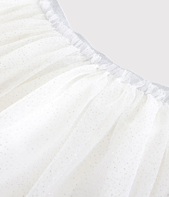 Jupe en tulle pailleté enfant fille blanc MARSHMALLOW/gris ARGENT