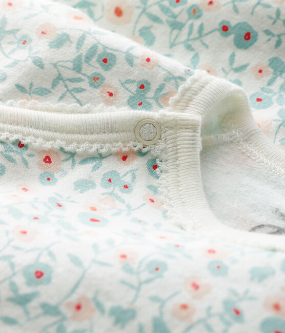 Dors-bien à imprimé fleuri bébé en molleton blanc MARSHMALLOW/blanc MULTICO