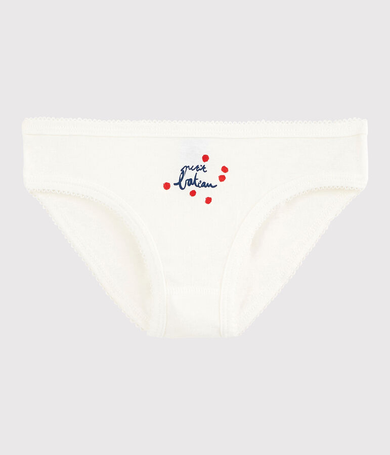 Culotte petite fille en coton blanc MARSHMALLOW