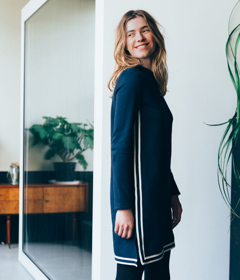 Robe droite femme bleu