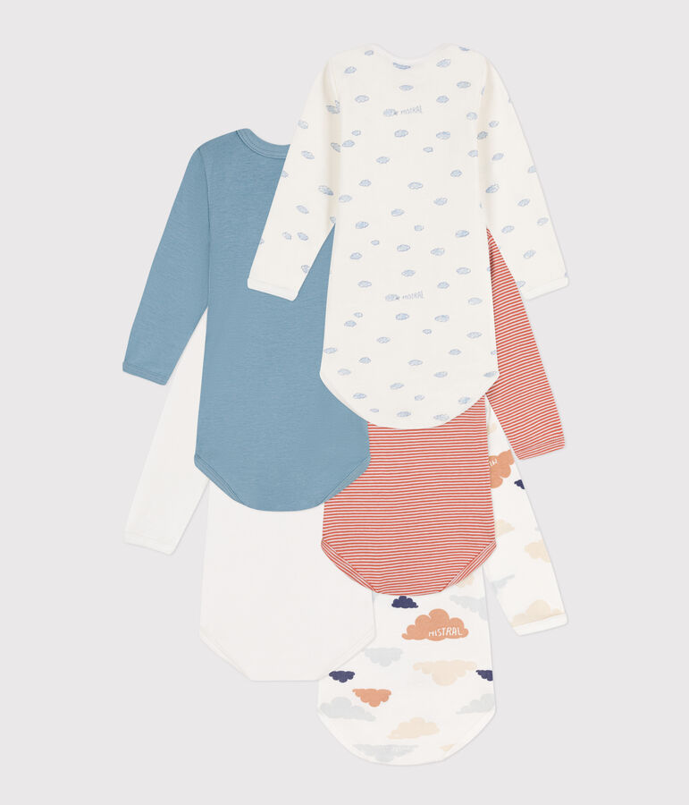 Lot de 5 bodies manches longues nuages en coton multicouleur