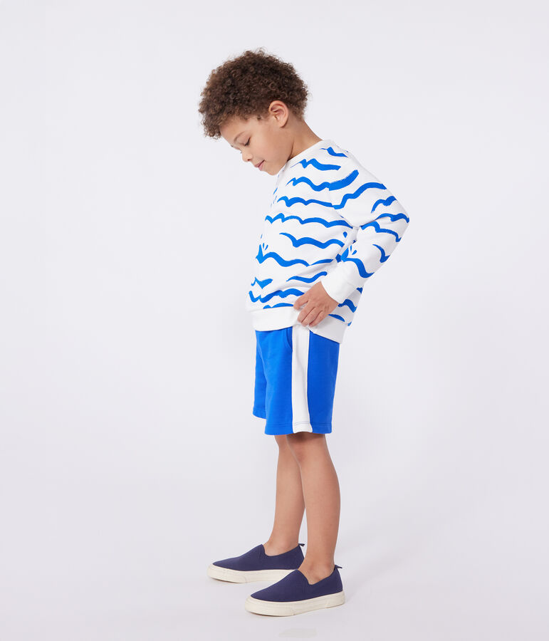 Sweatshirt enfant en coton imprim&eacute; blanc/multicouleur