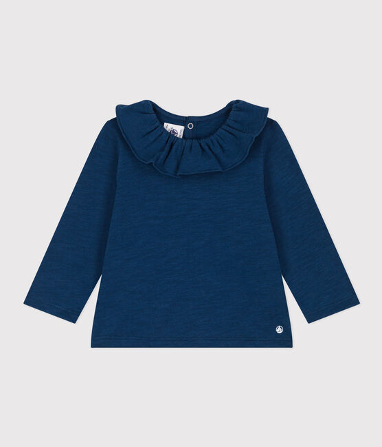 Blouse manches longues en jersey flammé bébé bleu INCOGNITO