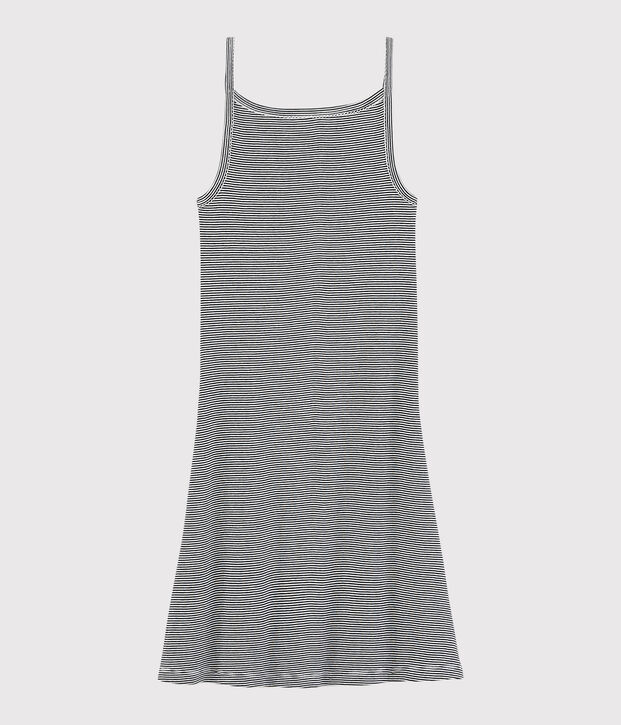 Robe &agrave; bretelles iconique en coton Femme bleu/blanc