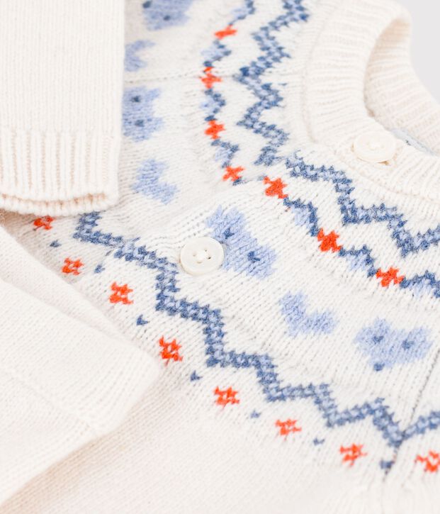 Ensemble b&eacute;b&eacute; en tricot &agrave; motif jacquard bleu/bleu