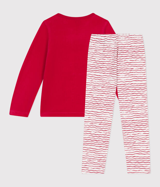 Pyjama en velours enfant rouge/multicouleur