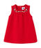 Robe bébé fille en molleton brodé rouge FROUFROU