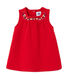 Robe bébé fille en molleton brodé