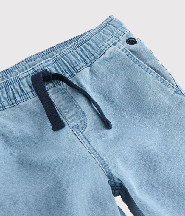 Pantalon en molleton denim enfant gar&ccedil;on bleu