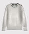 Pull marin coton Femme blanc MARSHMALLOW/bleu SMOKING